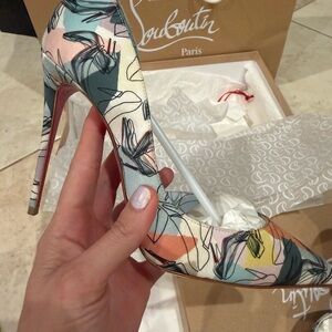 Christian Louboutin IRIZA 100 Multicolor Floral Women's Heels